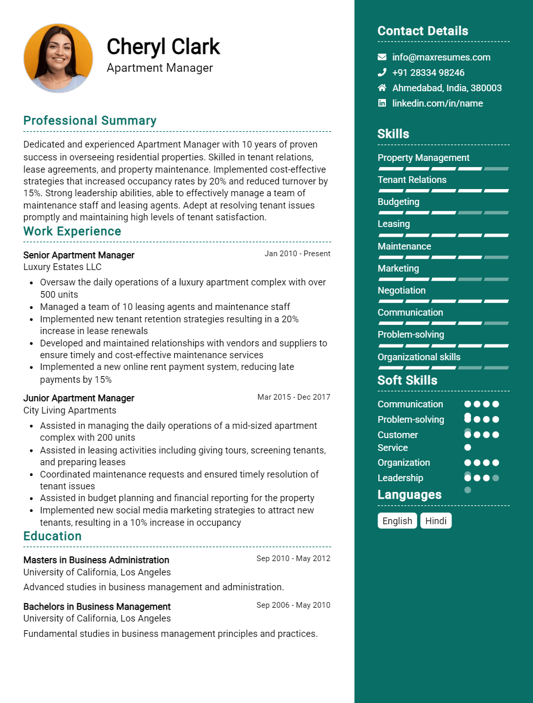 apartment-manager-resume-sample