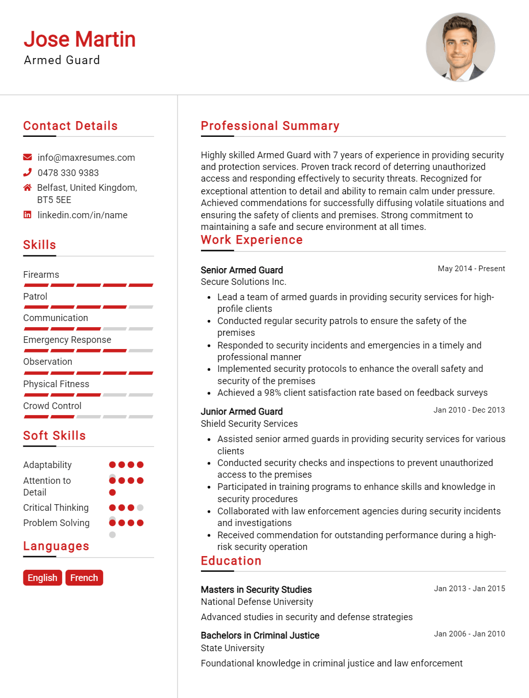armed-guard-resume-sample