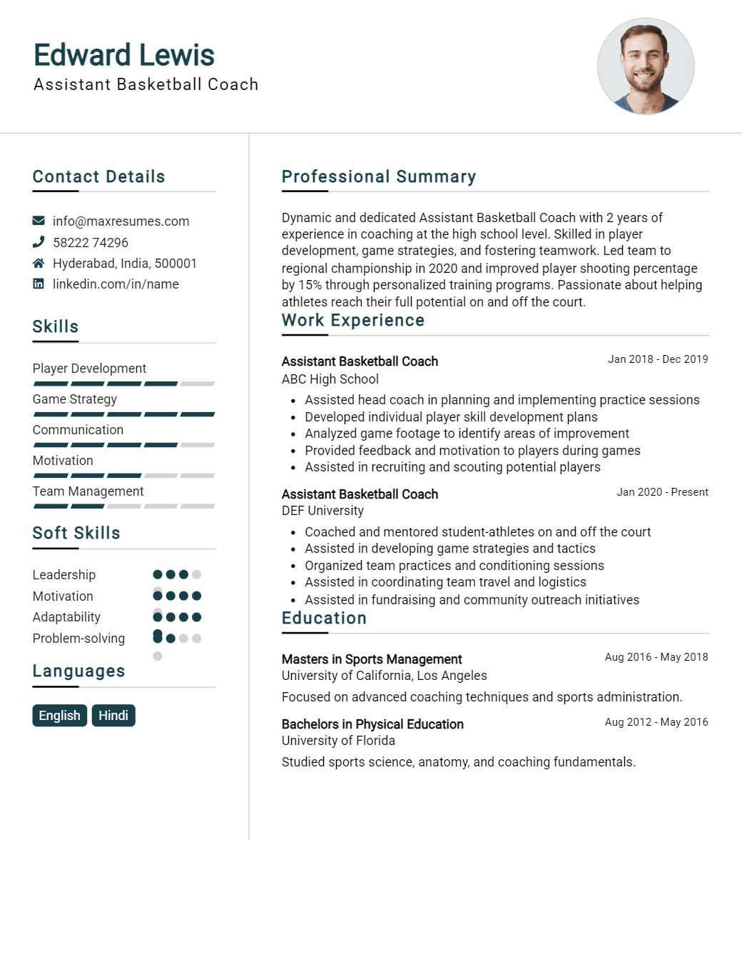 assistant-basketball-coach-resume-sample