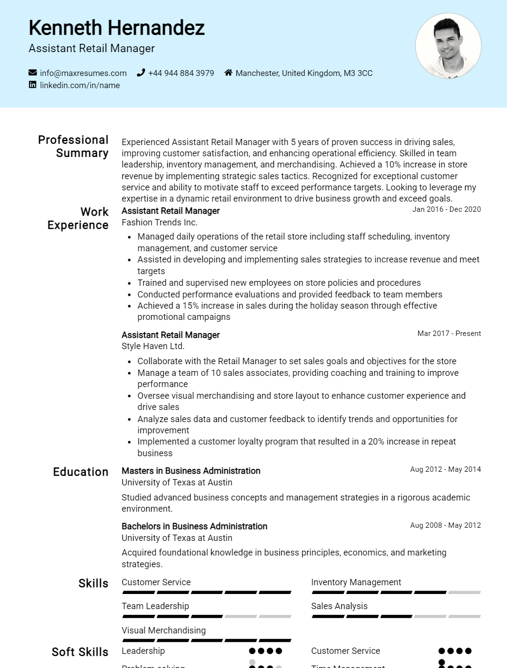 assistant-retail-manager-resume-sample