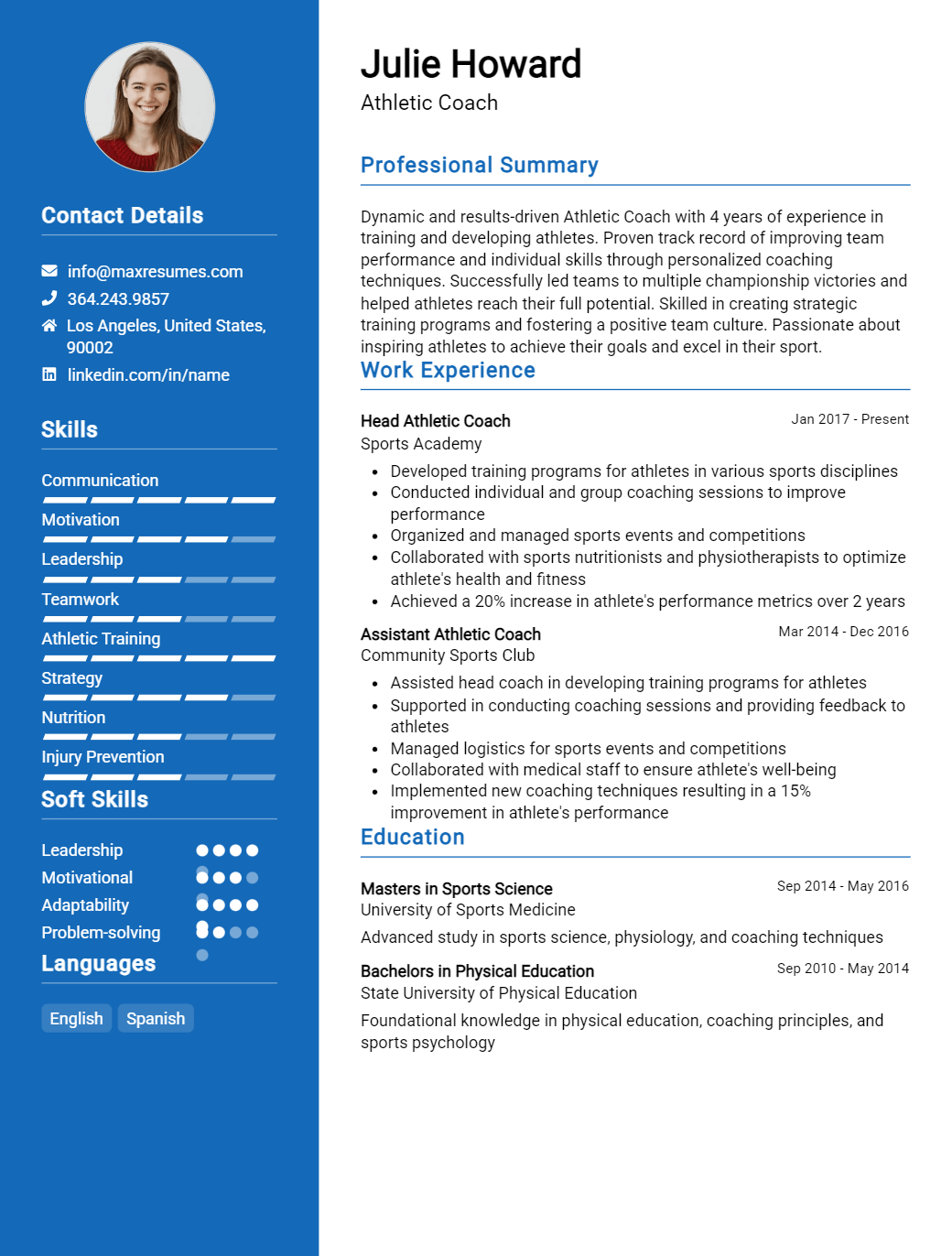 athletic-coach-resume-sample
