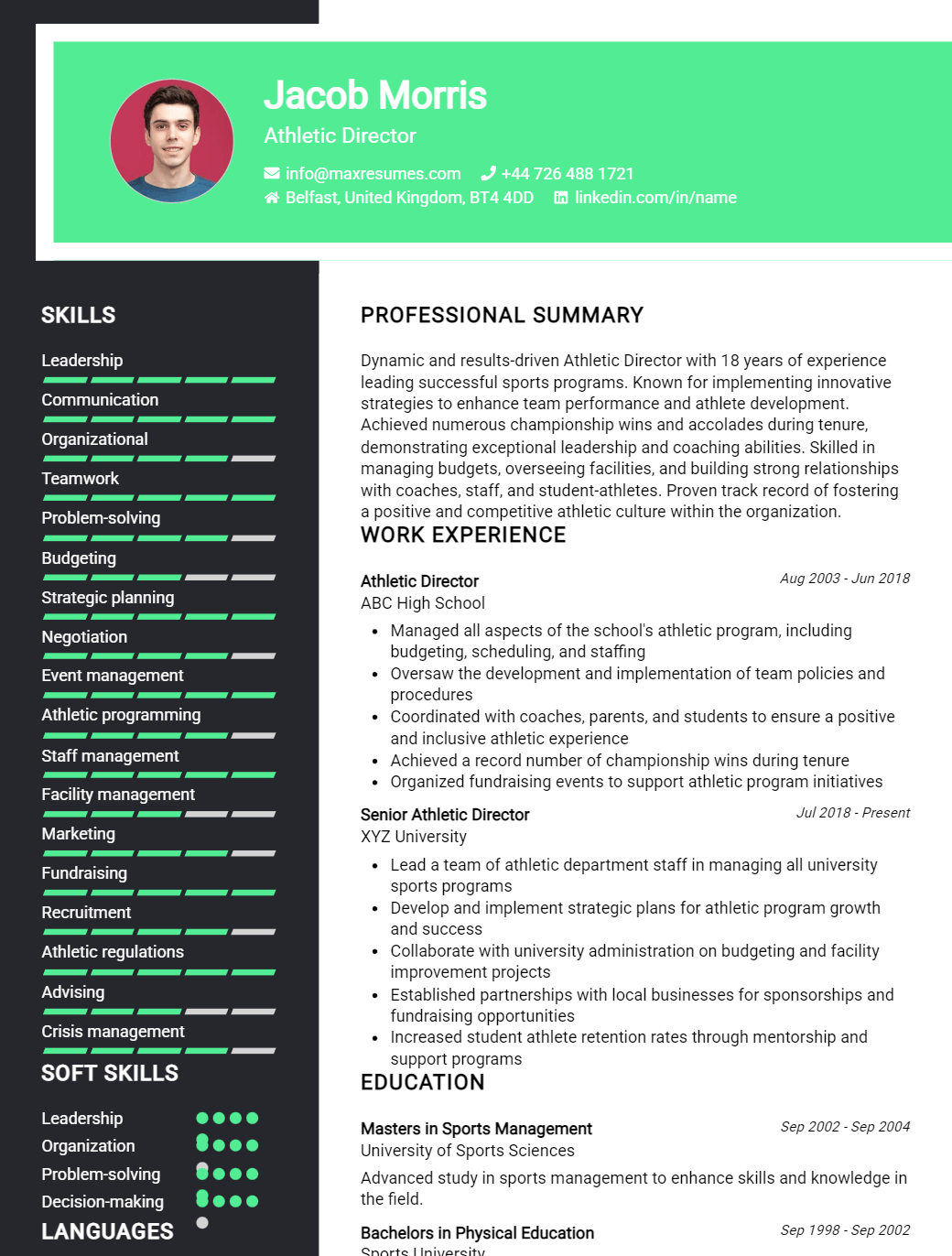 athletic-director-resume-sample
