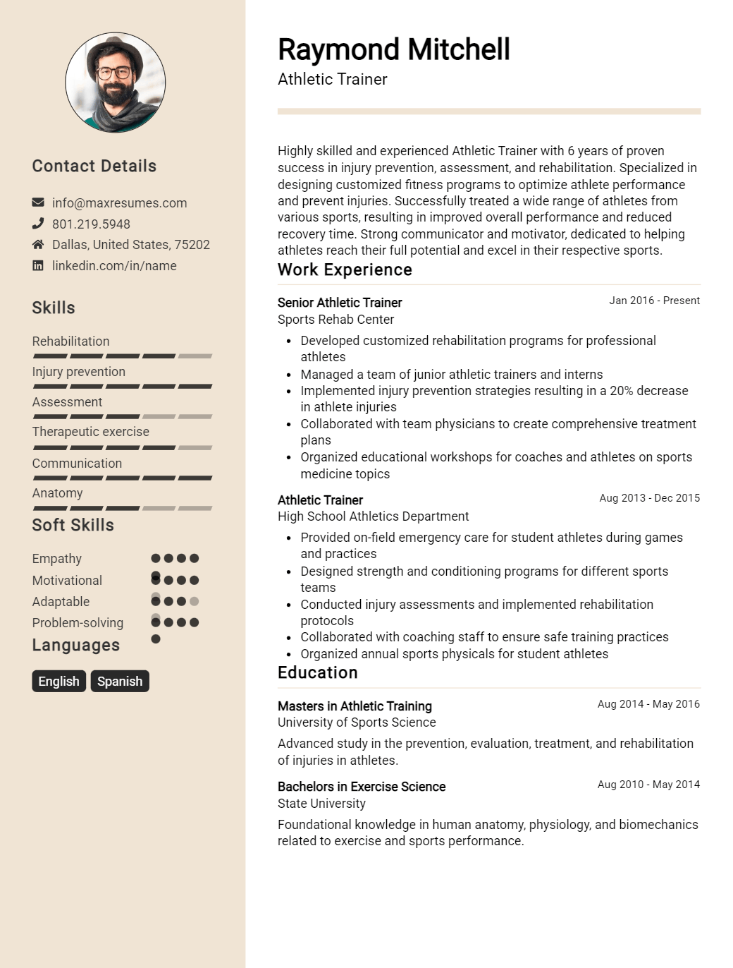 athletic-trainer-resume-sample