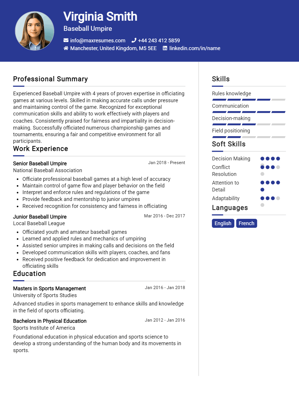 baseball-umpire-resume-sample