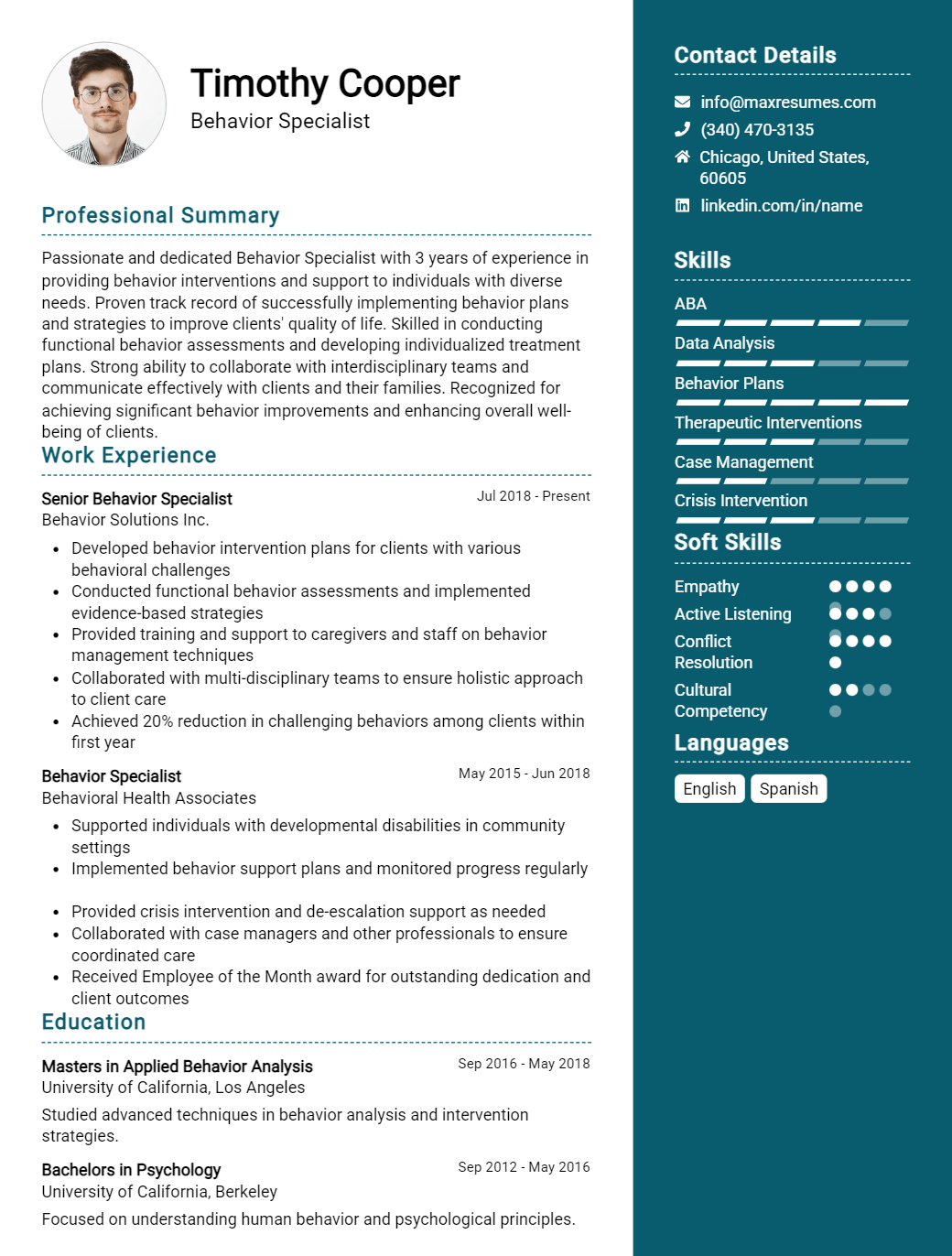 behavior-specialist-resume-sample