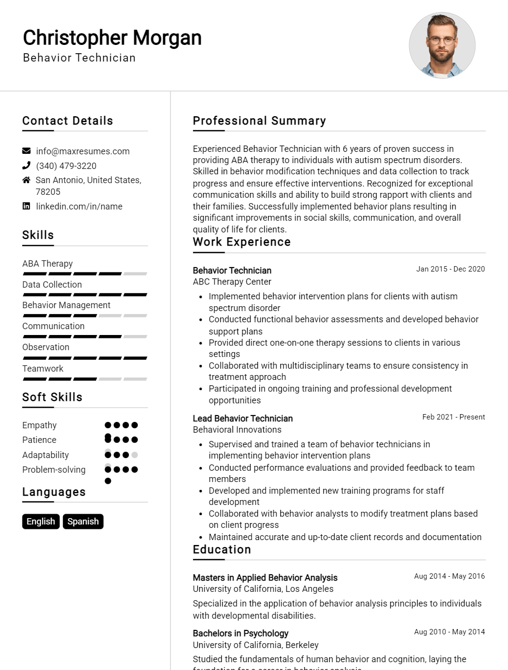 behavior-technician-resume-sample