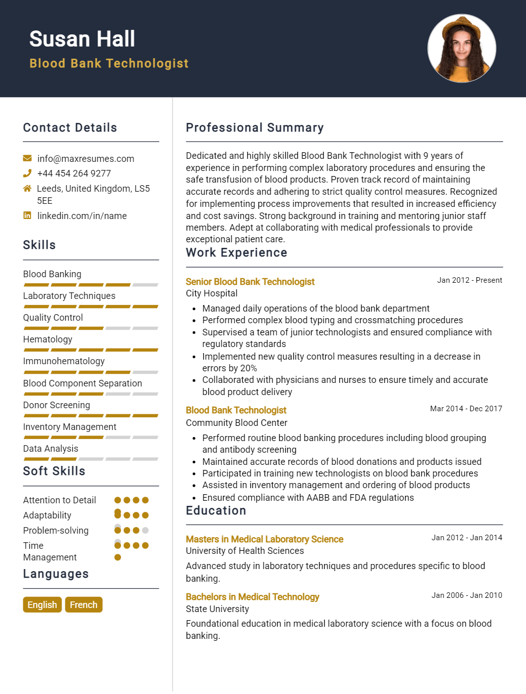 blood-bank-technologist-resume-sample