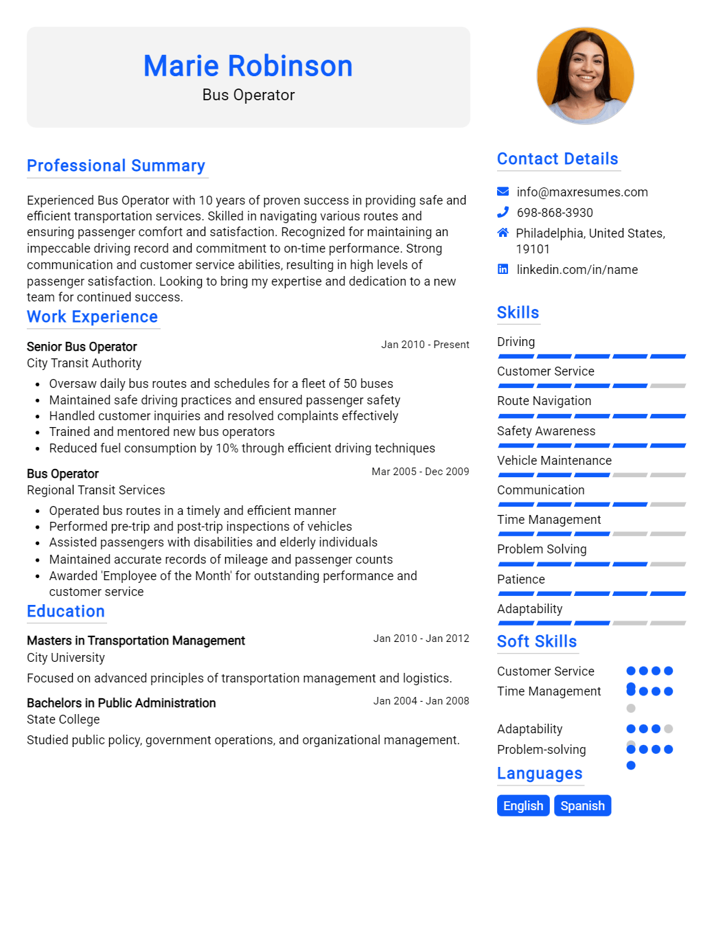 bus-operator-resume-sample