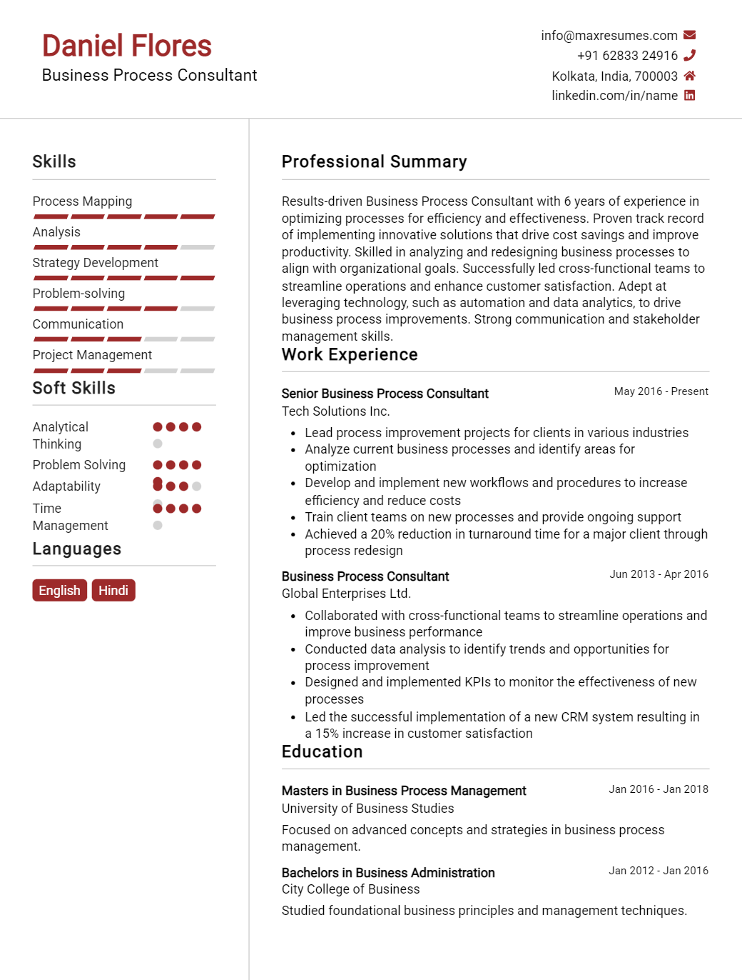 business-process-consultant-resume-sample