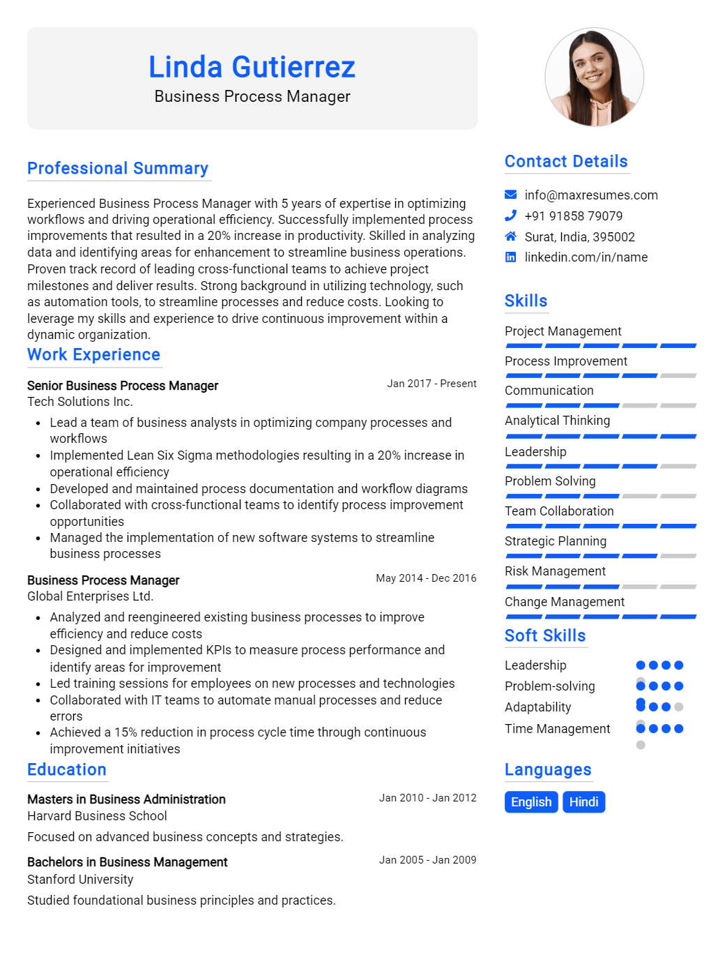 business-process-manager-resume-sample
