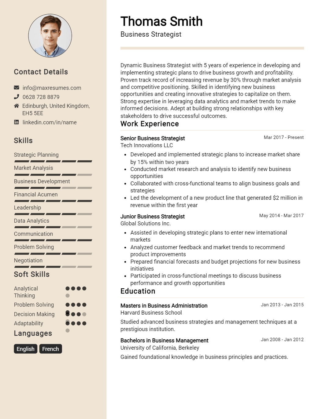 business-strategist-resume-sample