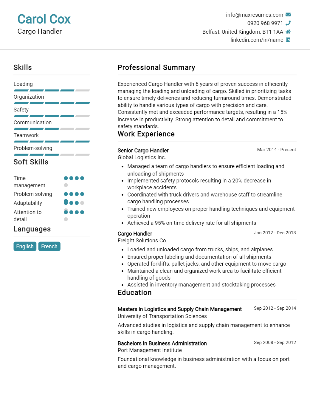 cargo-handler-resume-sample
