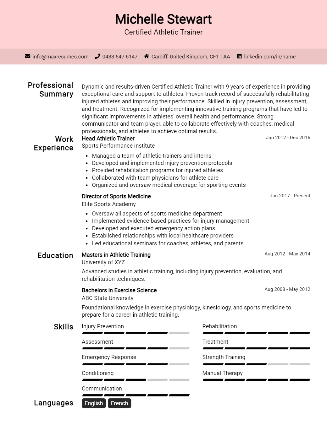 certified-athletic-trainer-resume-sample