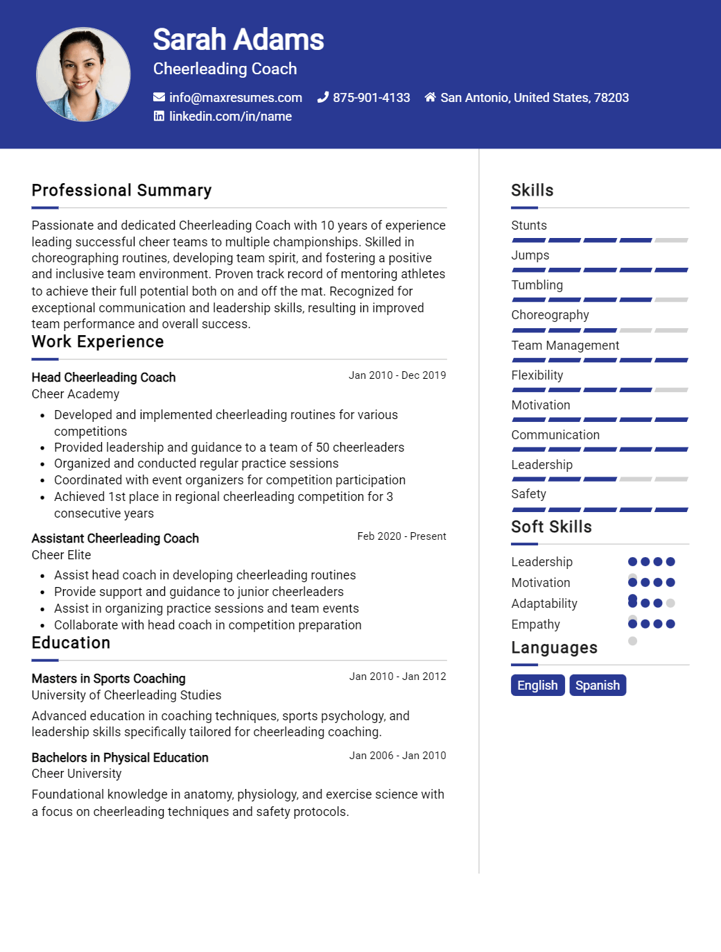 cheerleading-coach-resume-sample