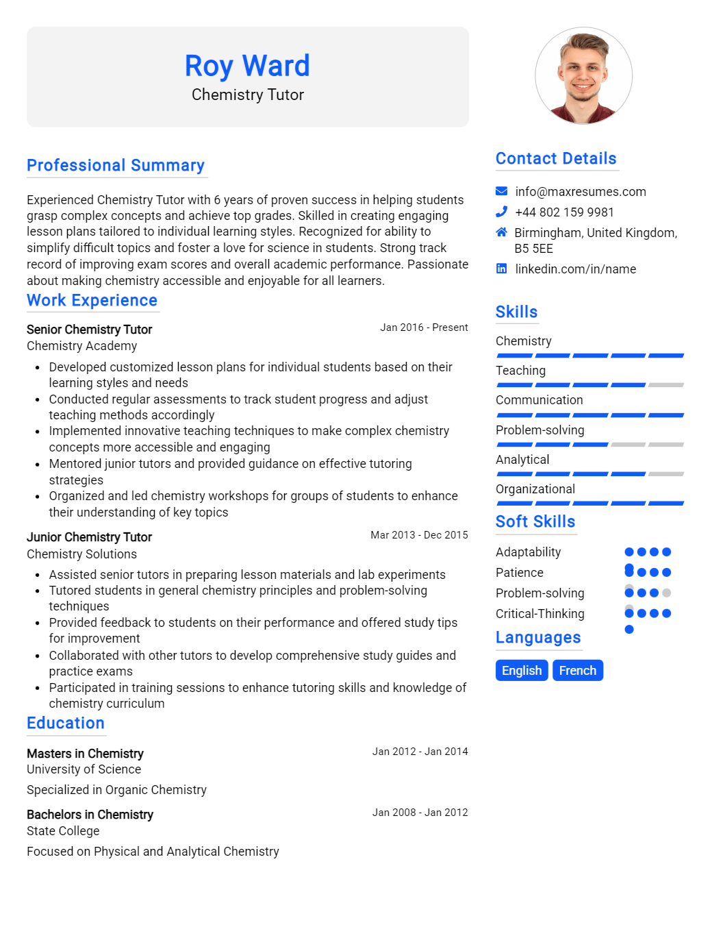 chemistry-tutor-resume-sample
