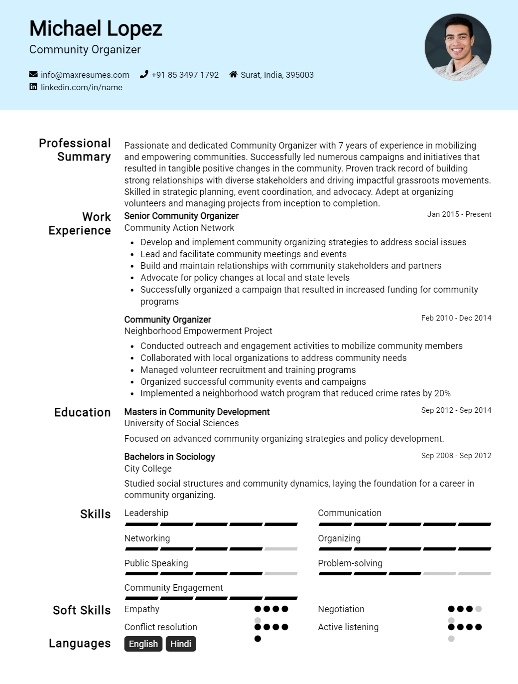 community-organizer-resume-sample