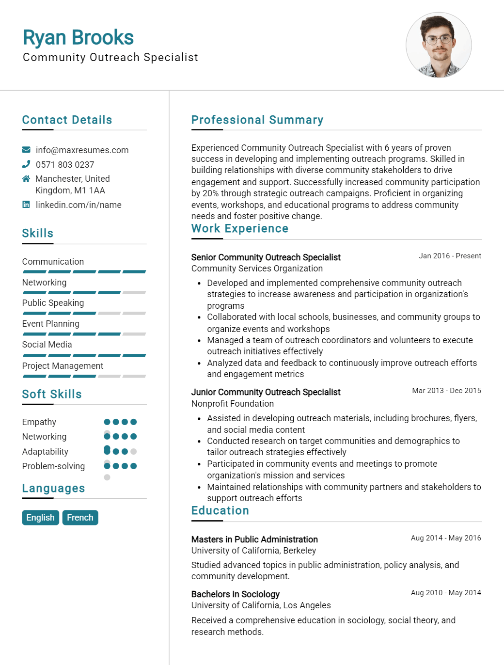 community-outreach-specialist-resume-sample