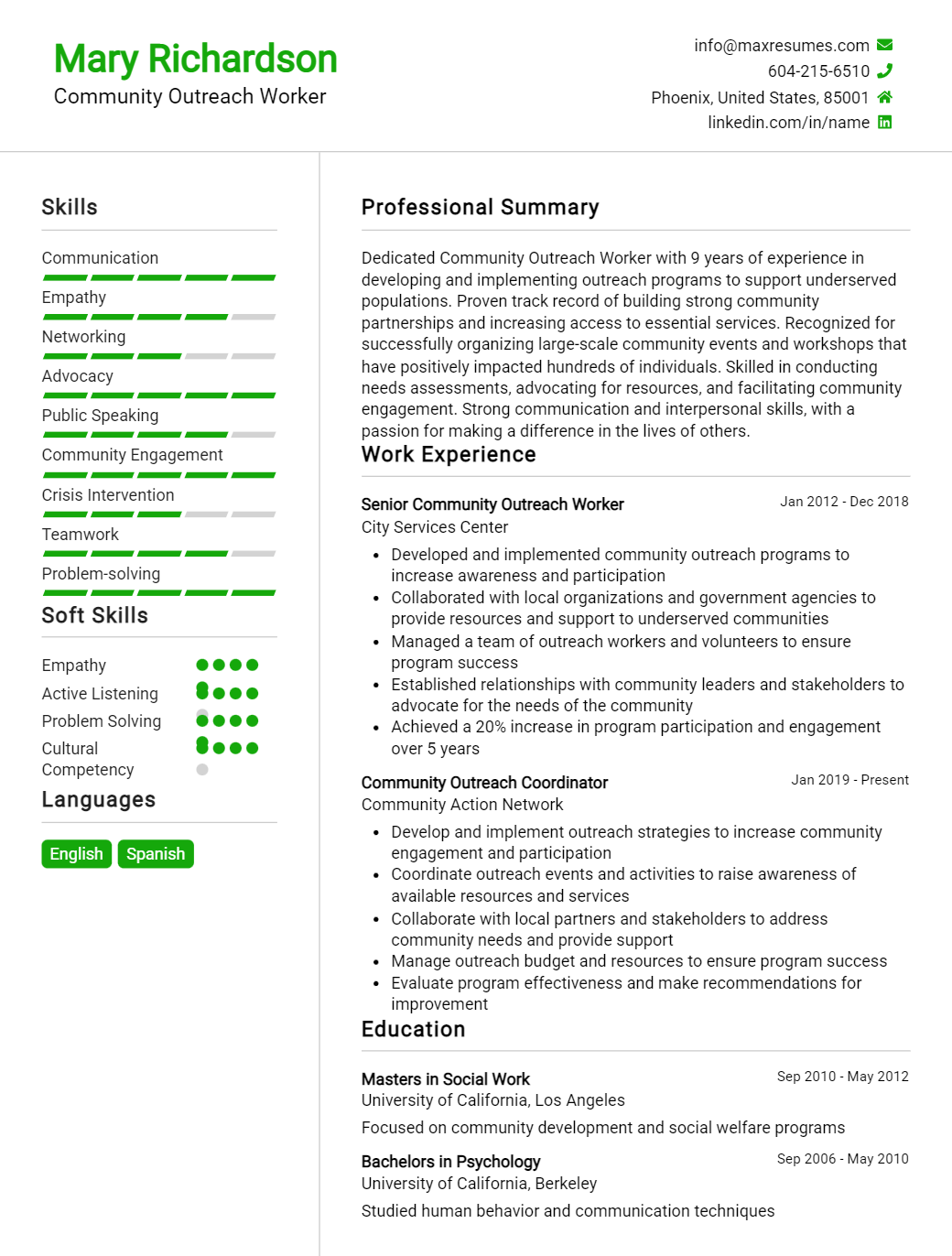 community-outreach-worker-resume-sample