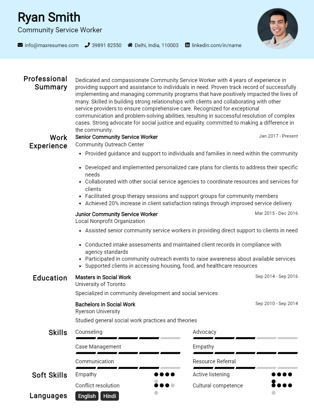community-service-worker-resume-sample