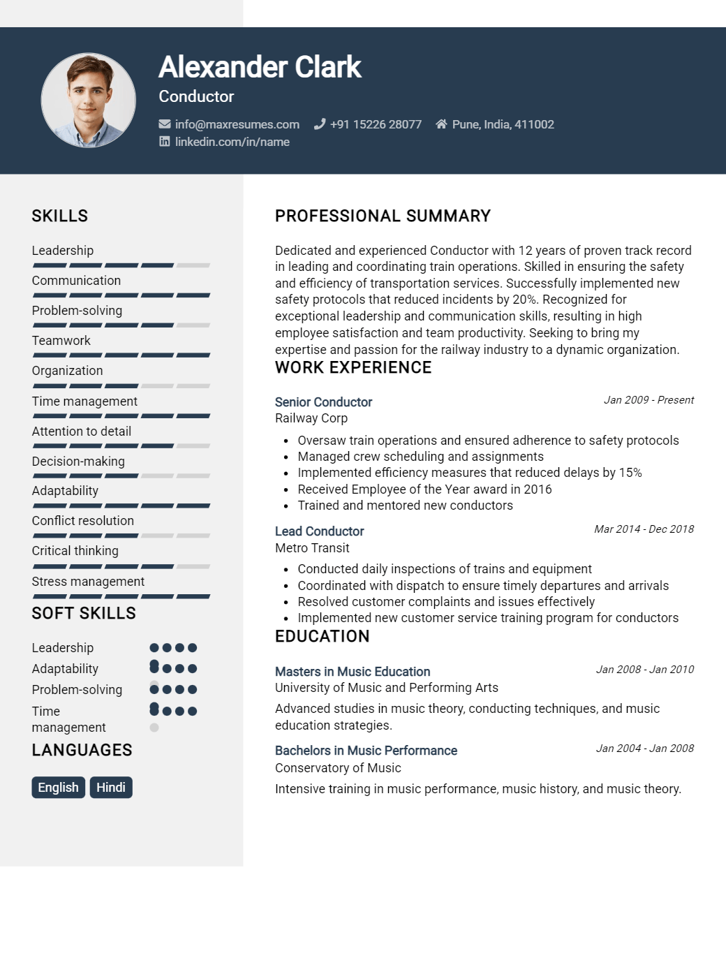 conductor-resume-sample