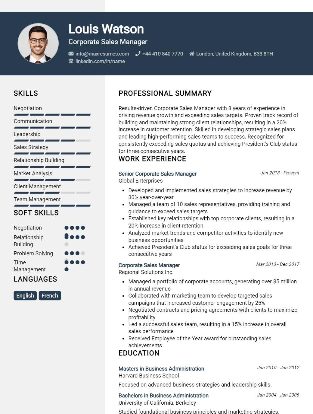 corporate-sales-manager-resume-sample
