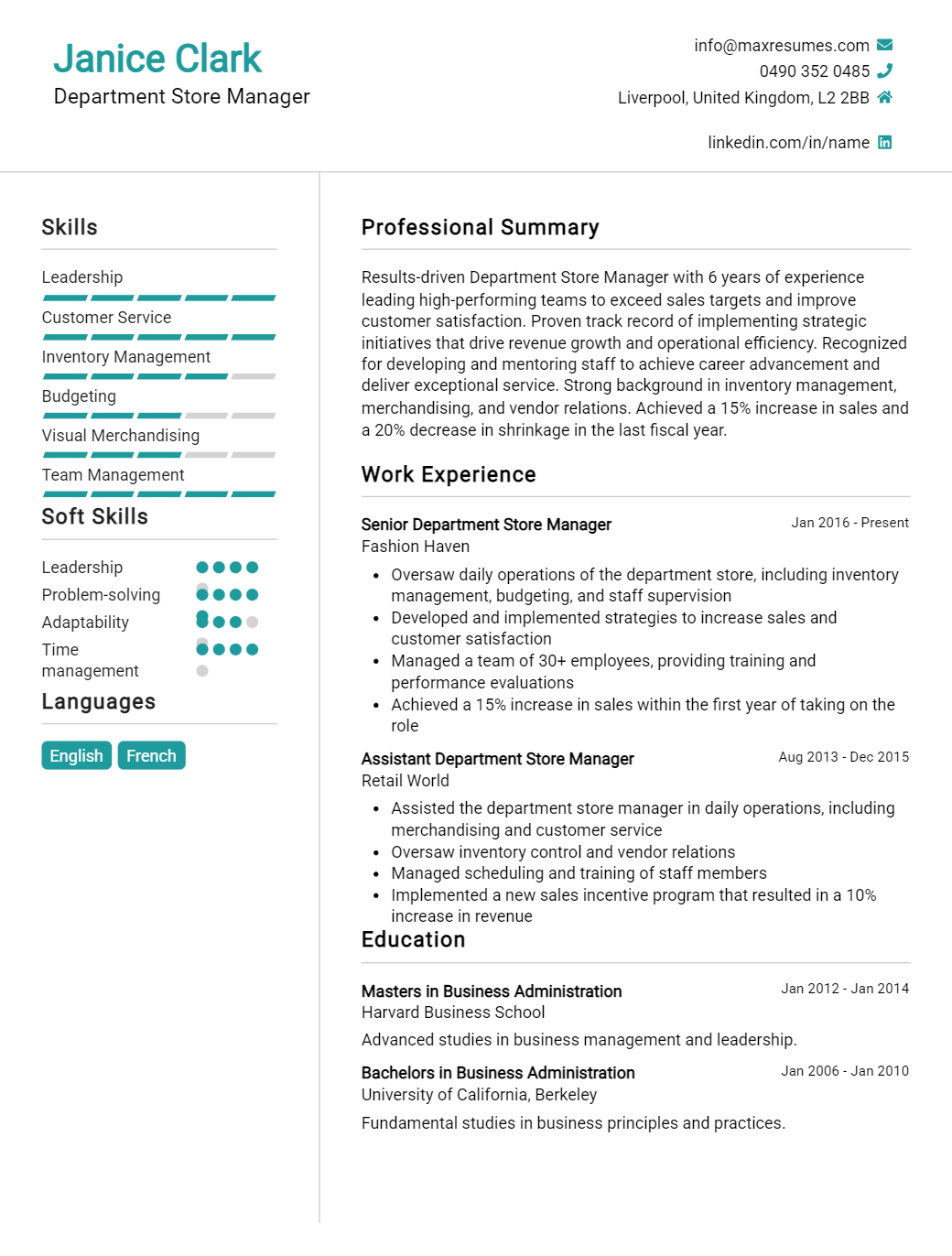 department-store-manager-resume-sample