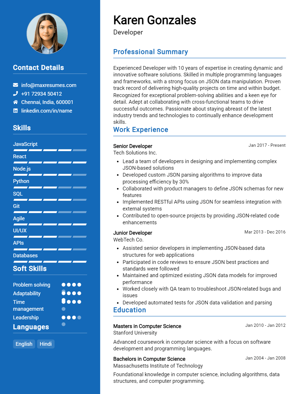 developer-resume-sample