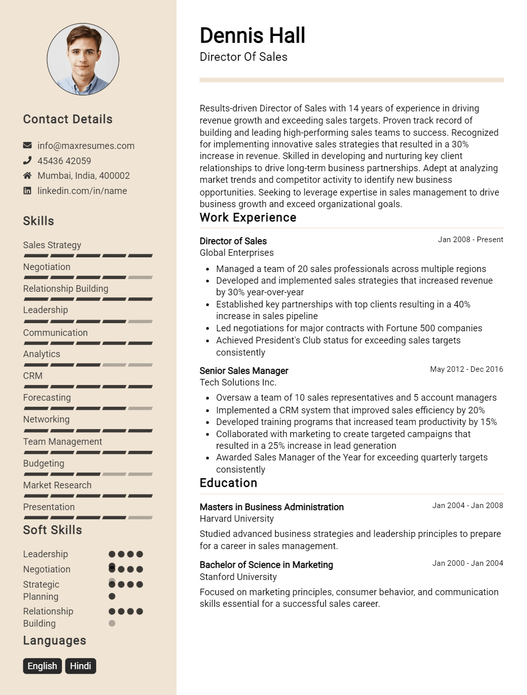 director-resume-sample