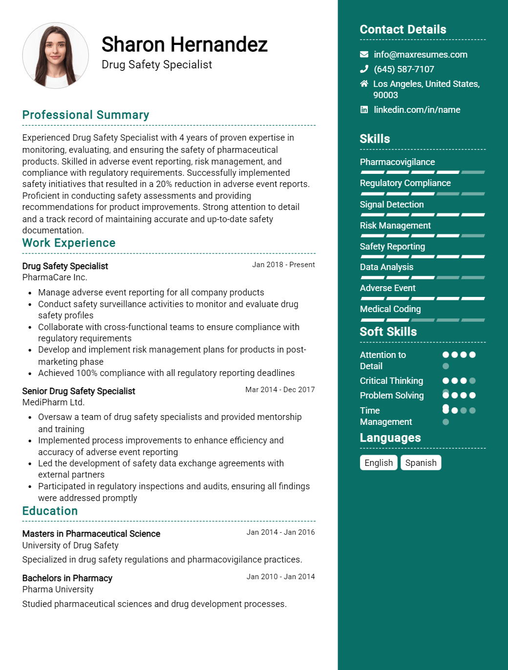 drug-safety-specialist-resume-sample