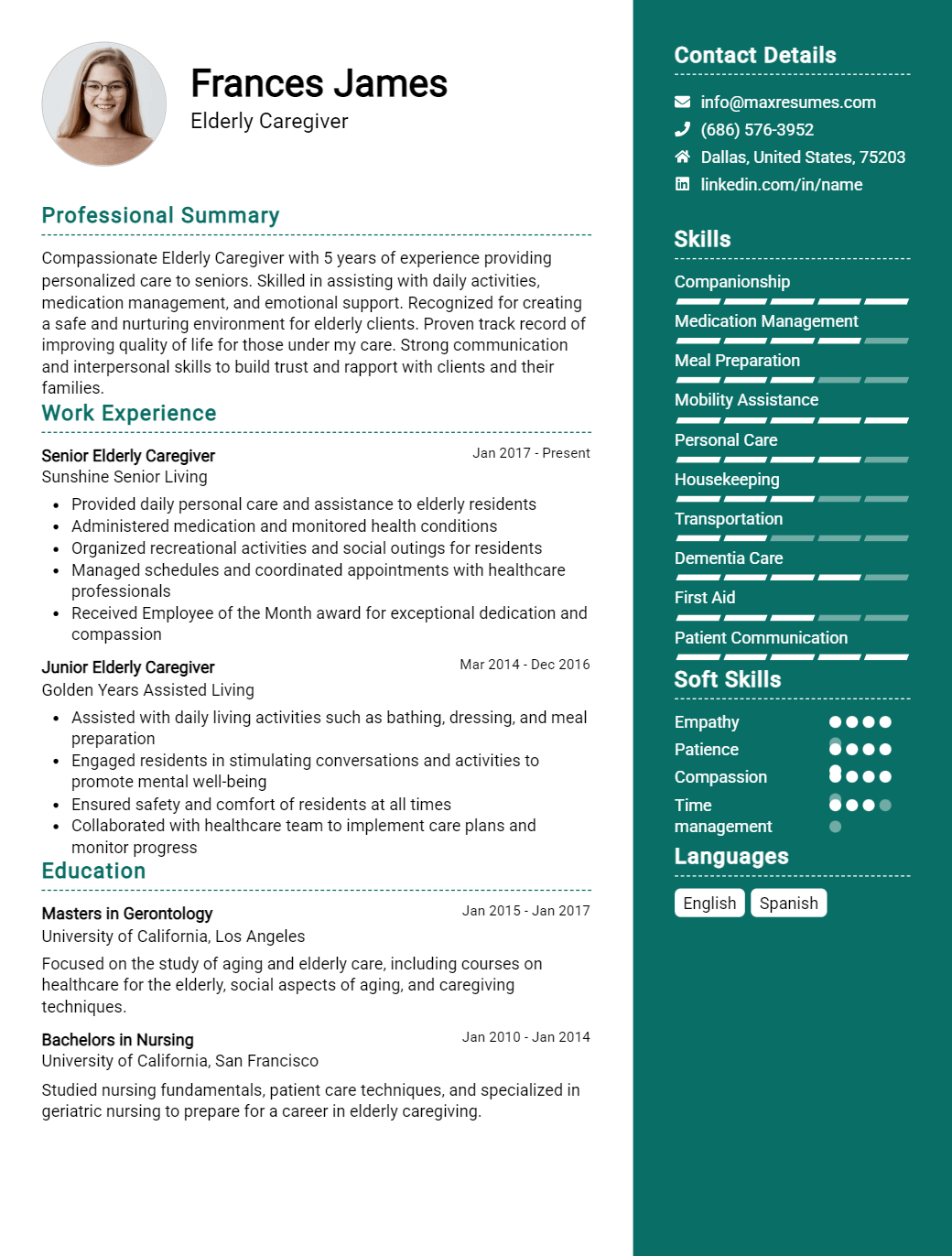 elderly-caregiver-resume-sample