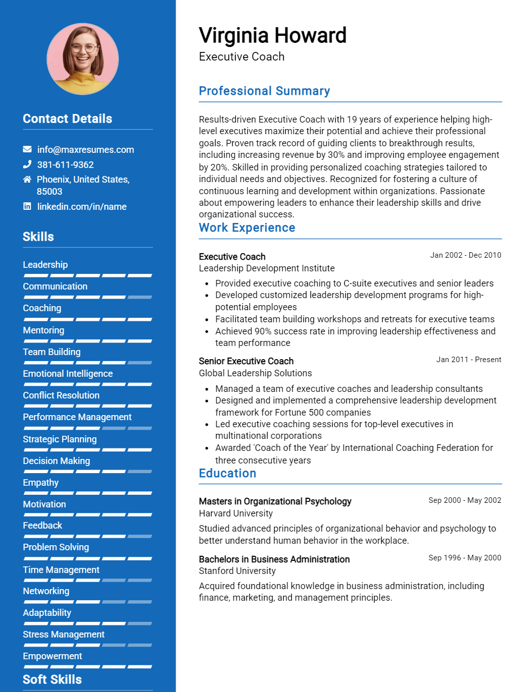 executive-coach-resume-sample