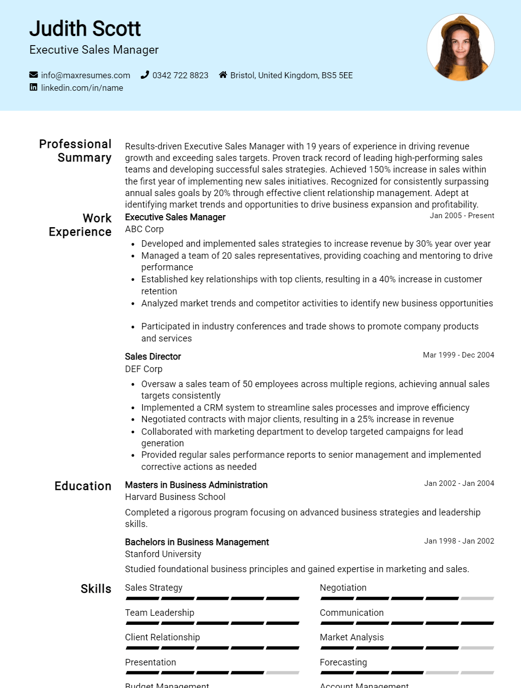 executive-sales-manager-resume-sample