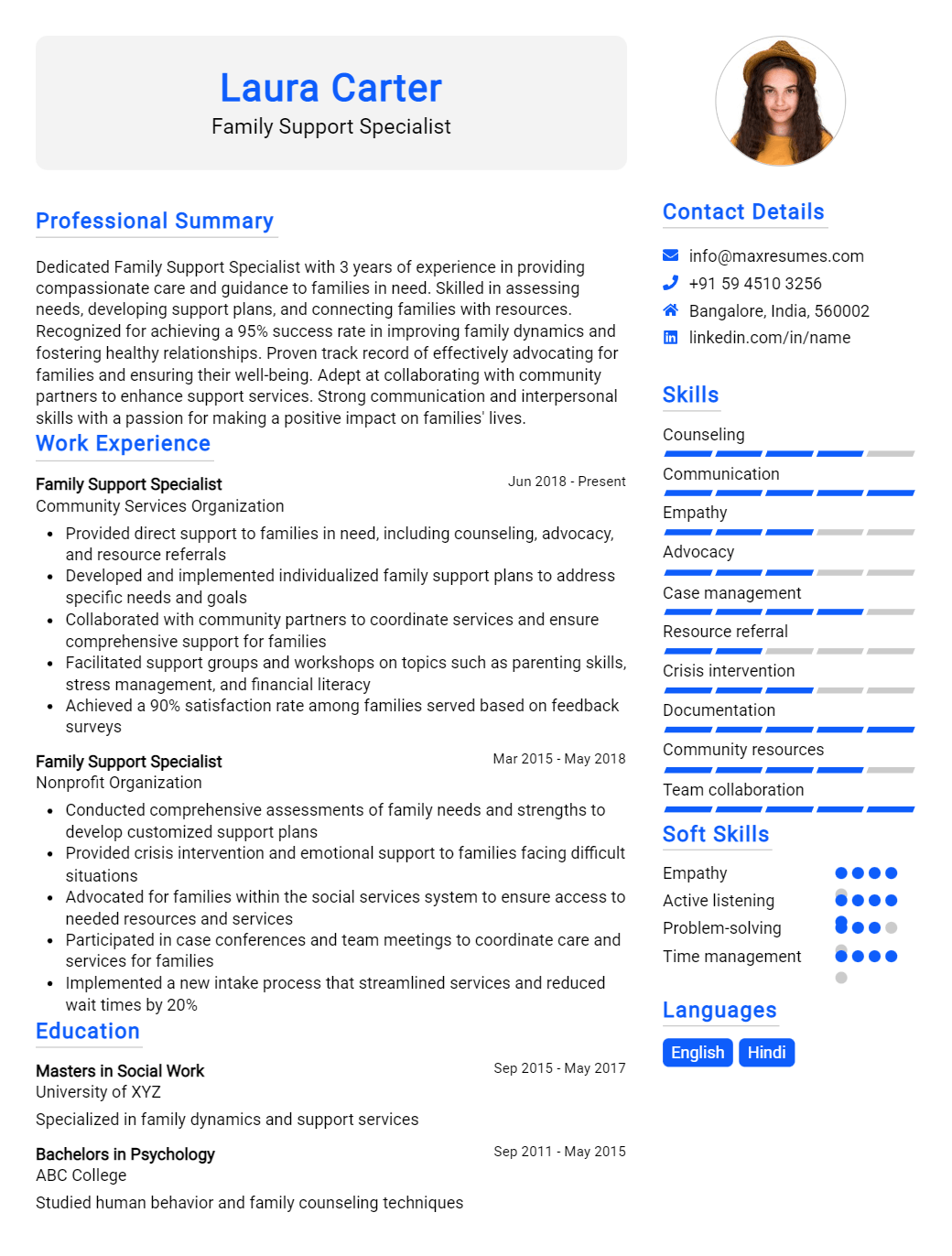 family-support-specialist-resume-sample
