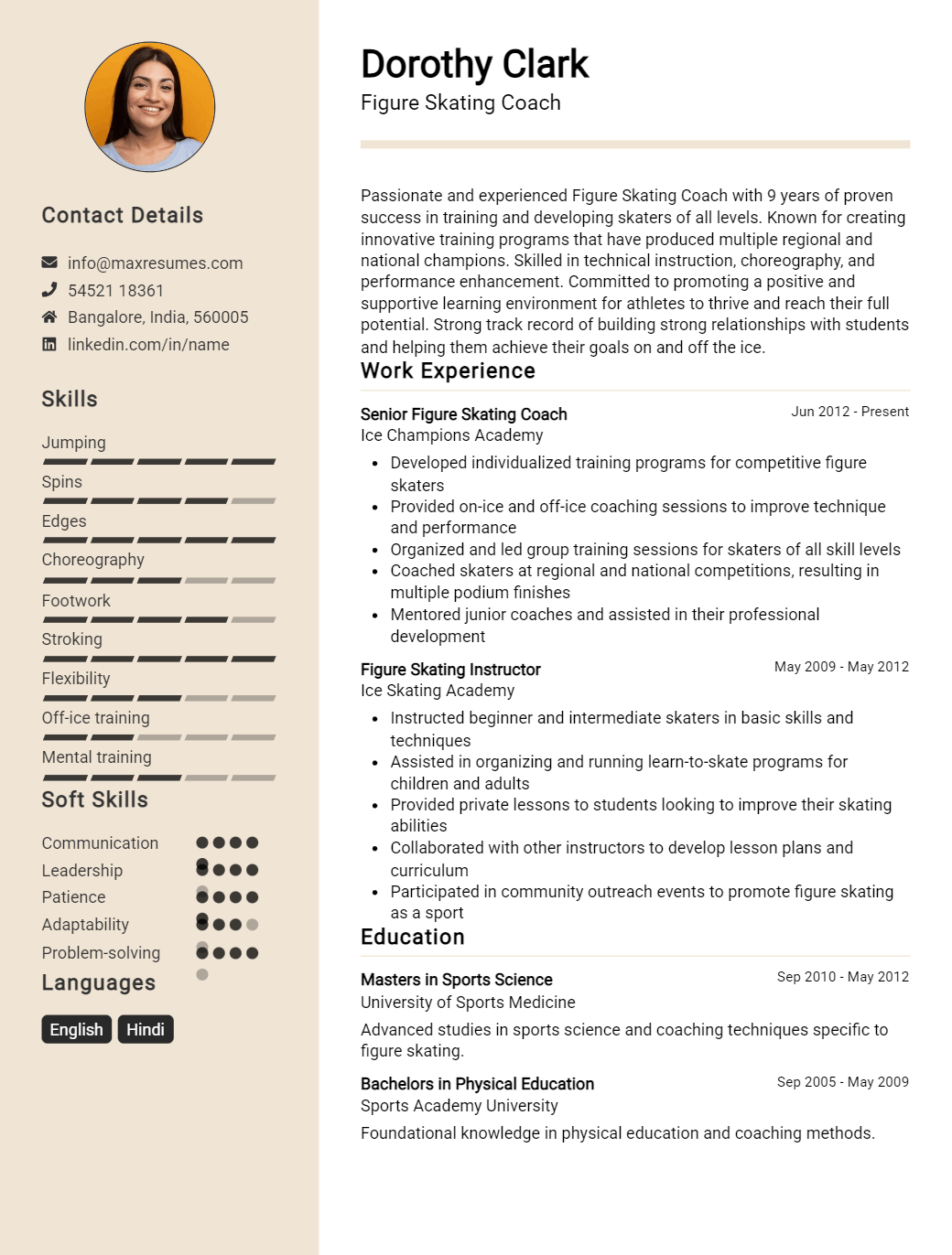 figure-skating-coach-resume-sample