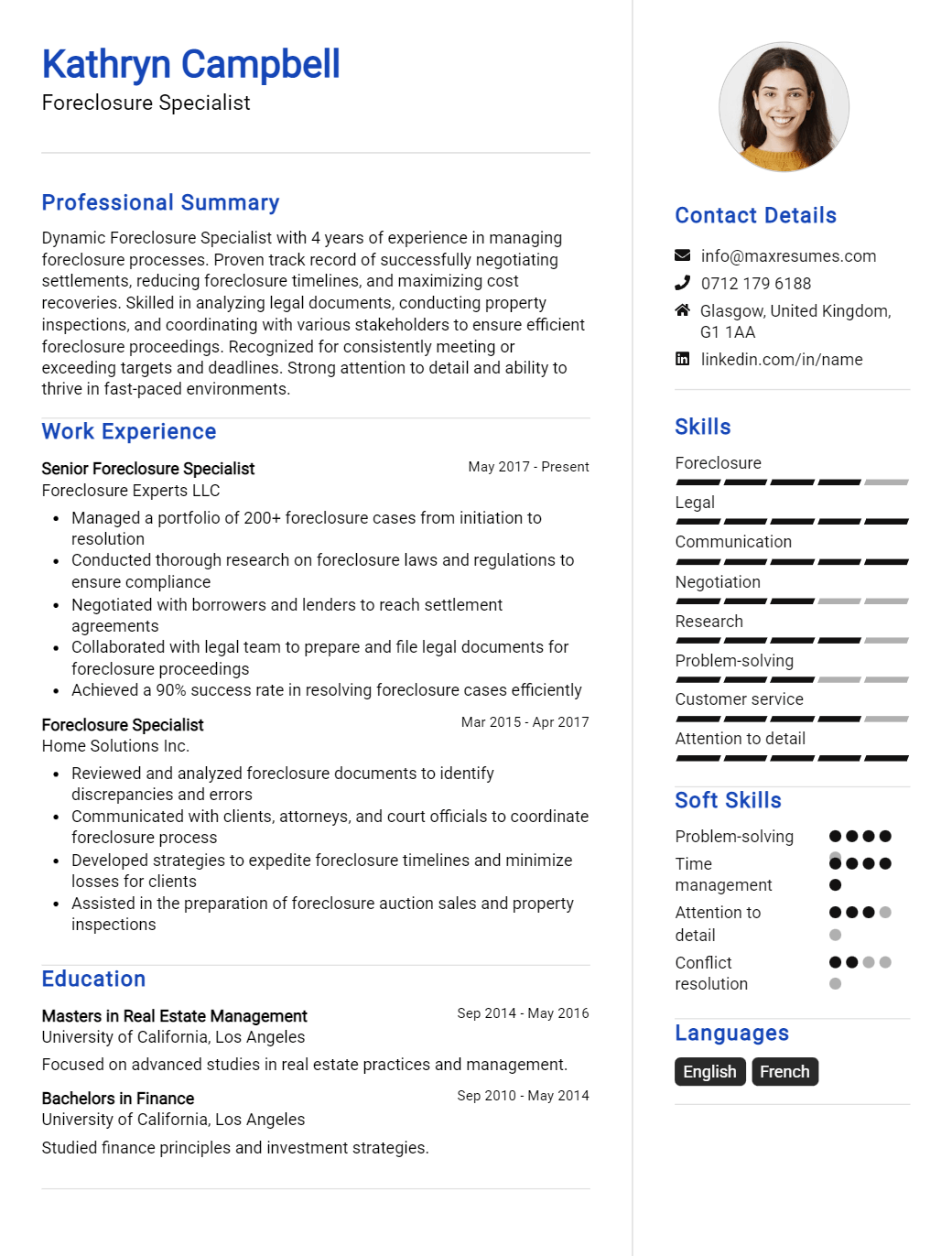 foreclosure-specialist-resume-sample