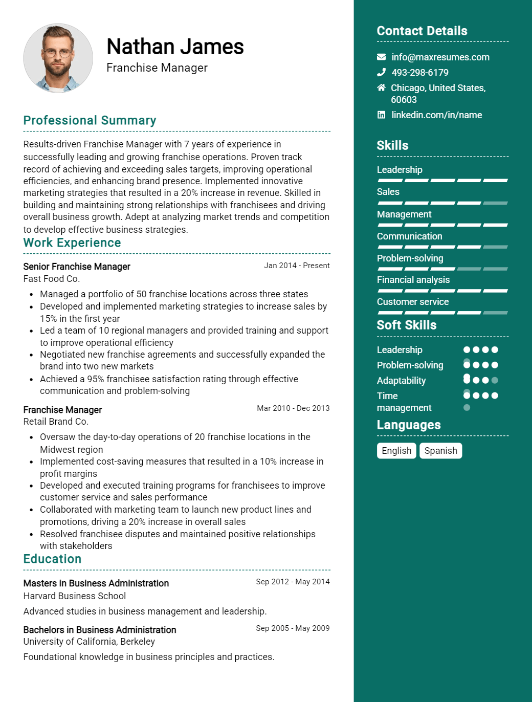 franchise-manager-resume-sample