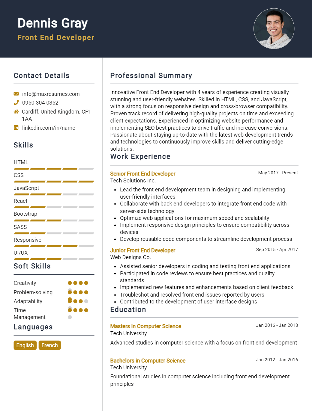 front-end-developer-resume-sample