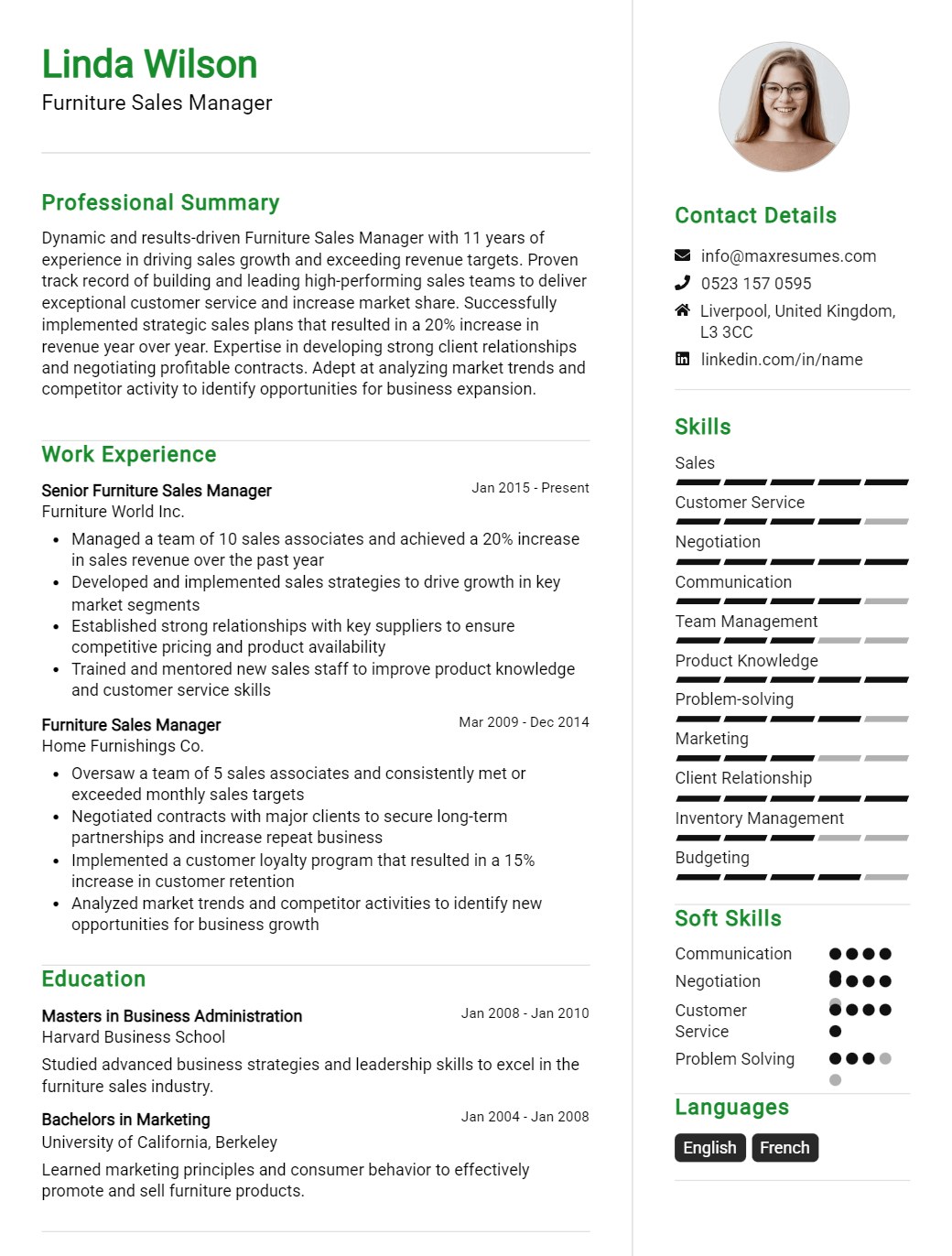 furniture-sales-manager-resume-sample