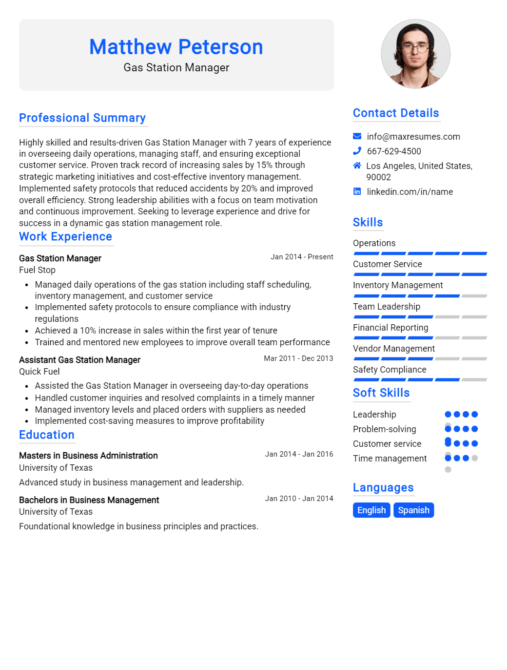 gas-station-manager-resume-sample