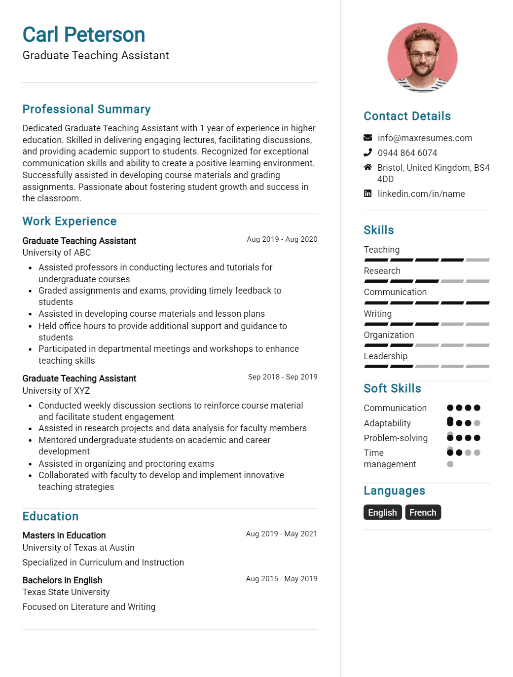 graduate-teaching-assistant-resume-sample