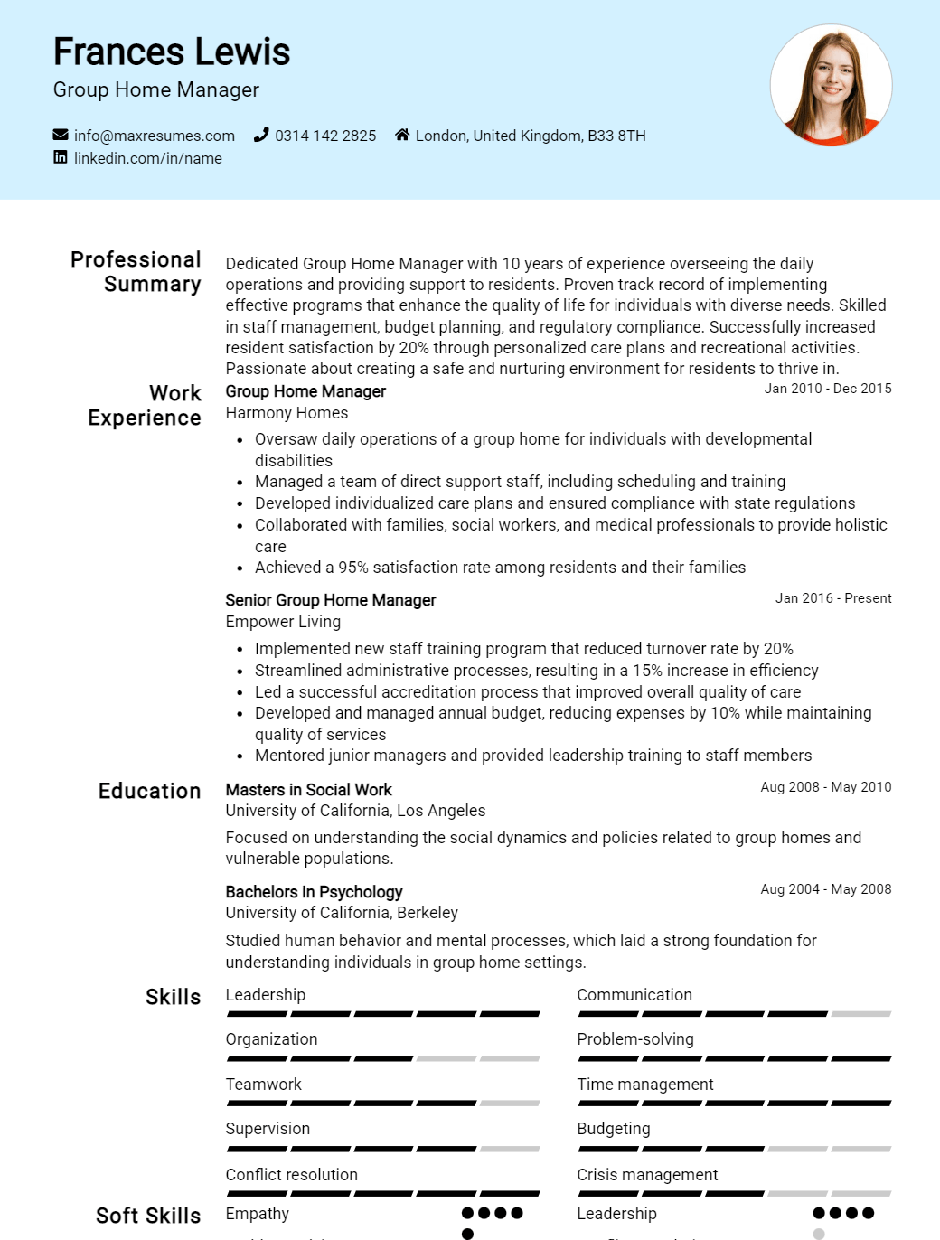 group-home-manager-resume-sample