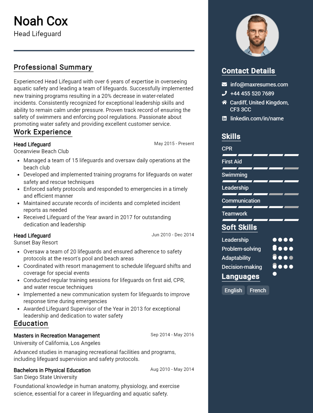 head-lifeguard-resume-sample