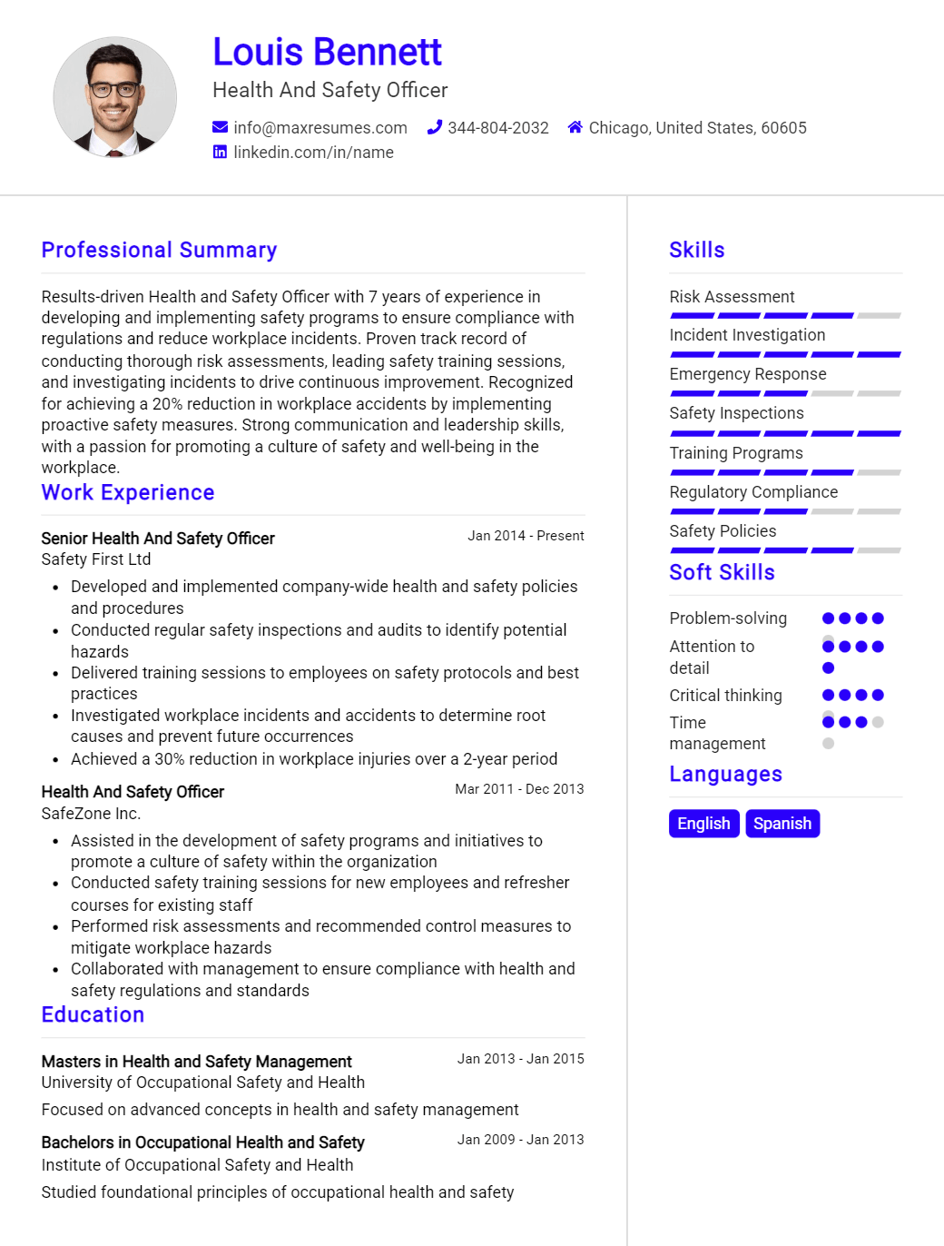 health-and-safety-officer-resume-sample
