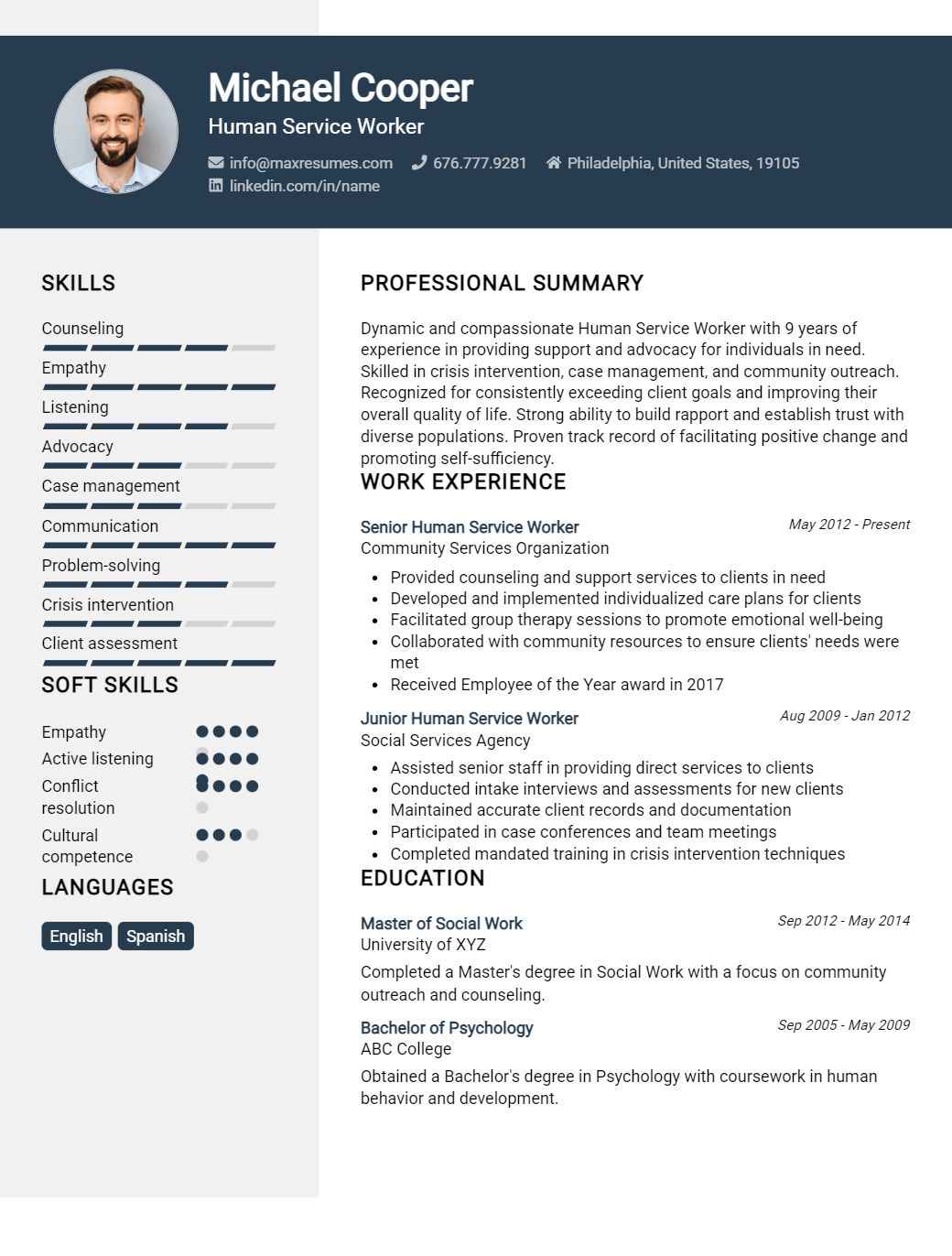 human-service-worker-resume-sample