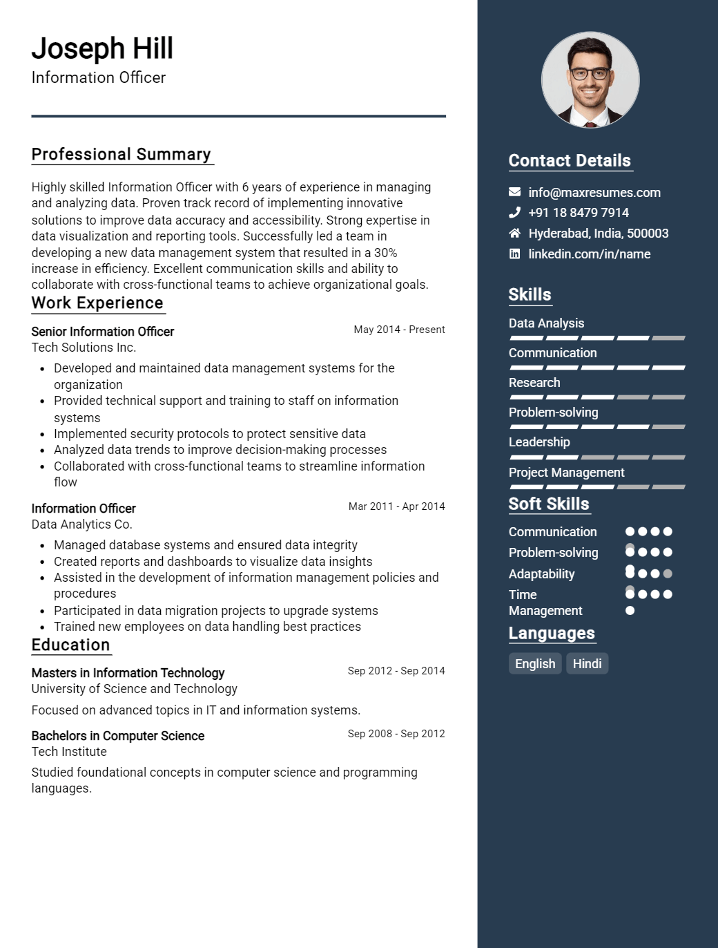 information-officer-resume-sample