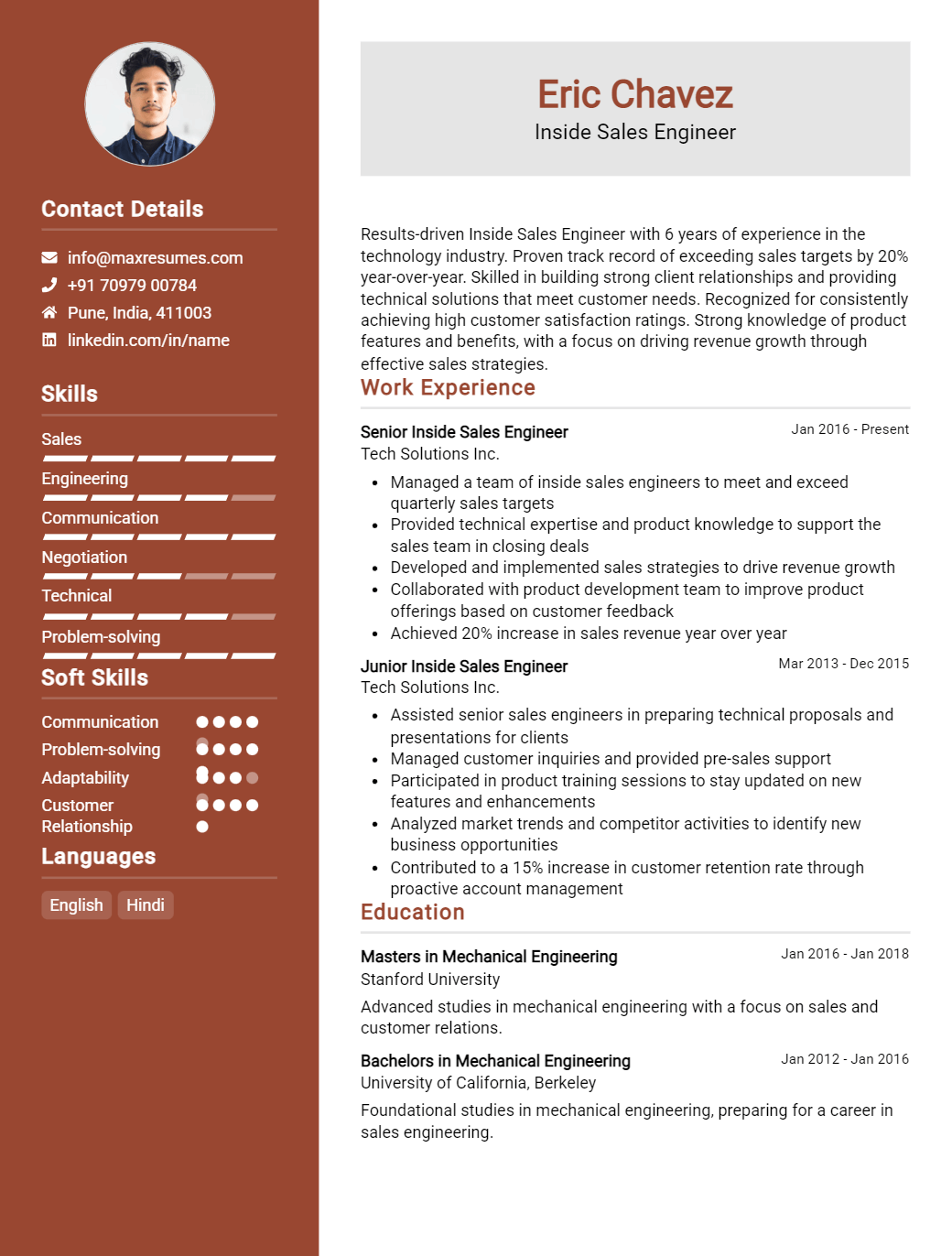 inside-sales-engineer-resume-sample