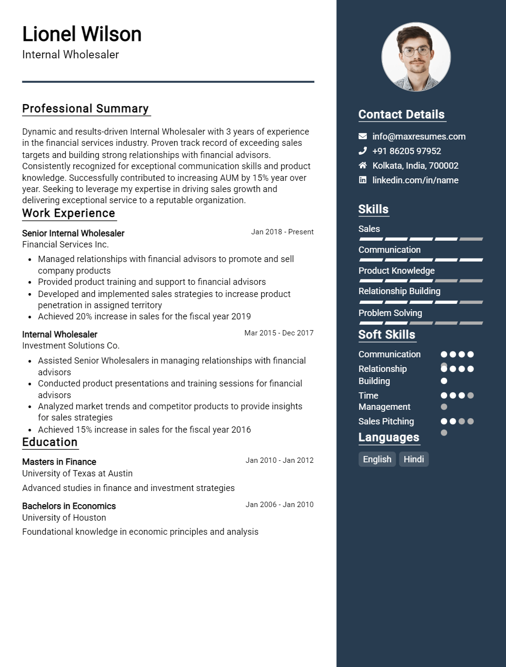 internal-wholesaler-resume-sample