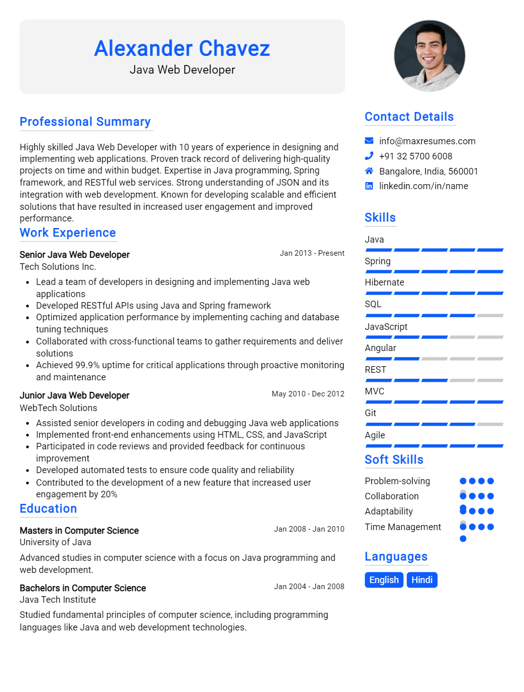 java-web-developer-resume-sample