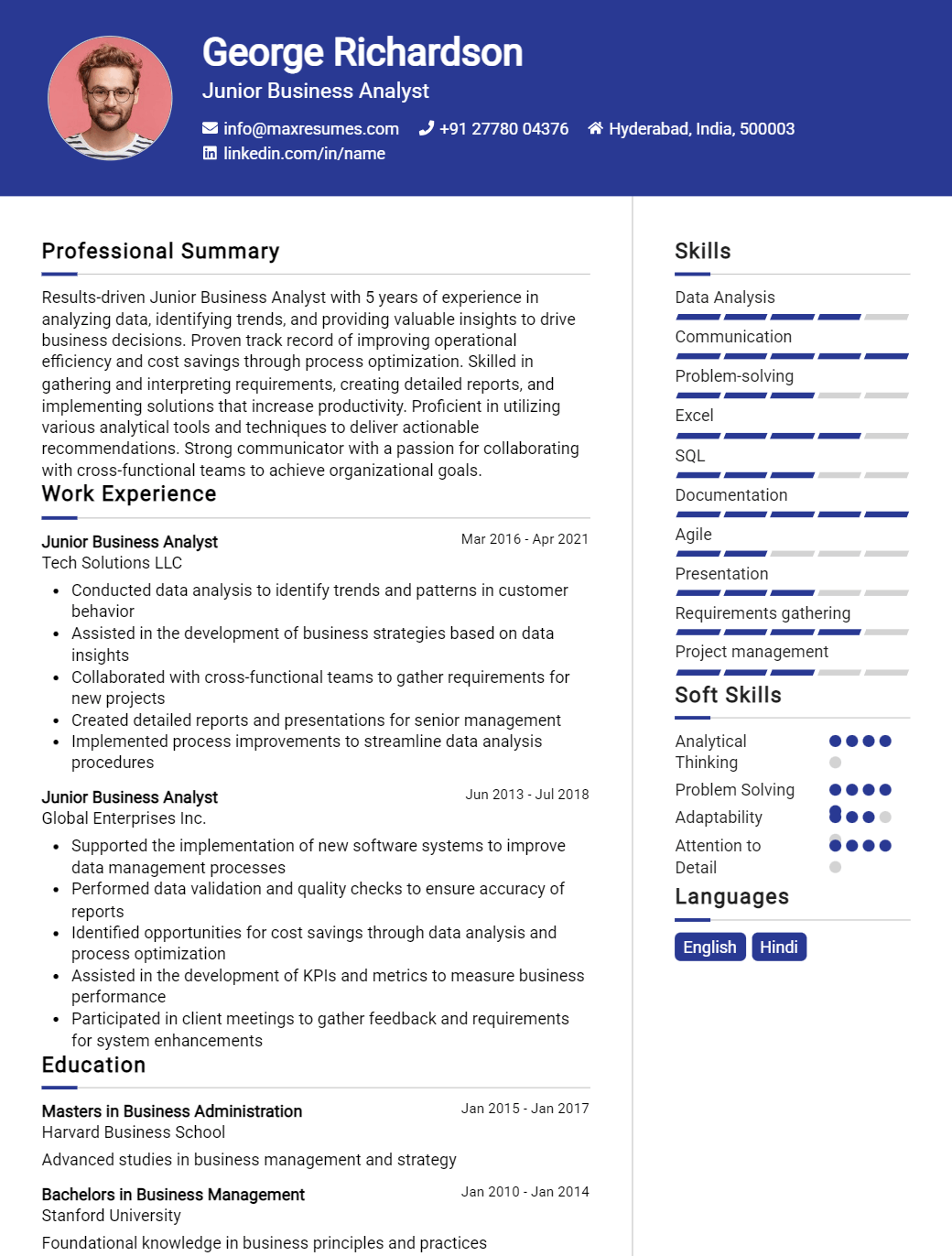 junior-business-analyst-resume-sample