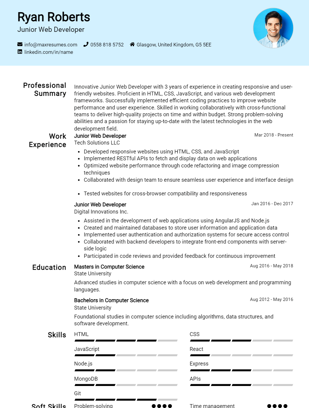 junior-web-developer-resume-sample